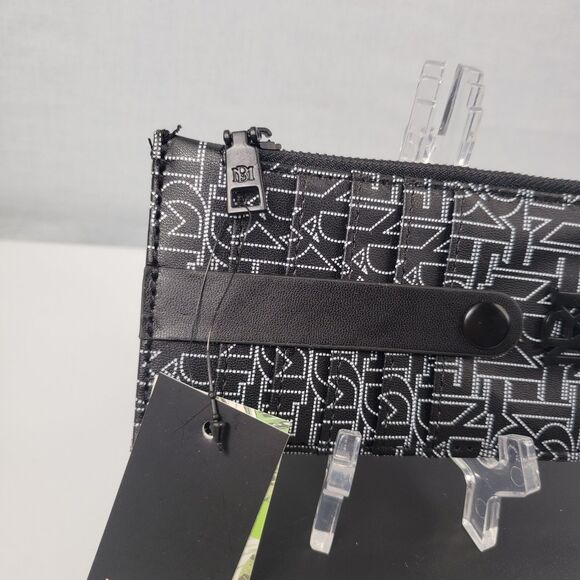 Badgley Mischka Black Credit Card Holder With Tab Vegan Leather Unisex - Picture 7 of 15